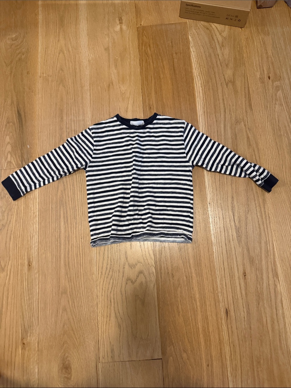 Zara Navy & White Striped Long-Sleeve Tee